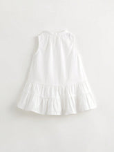 Young Girls' French Elegant Patchwork Ruffle Hem A-Line Sleeveless Dress With Round Neckline, Summer